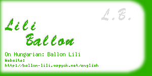 lili ballon business card